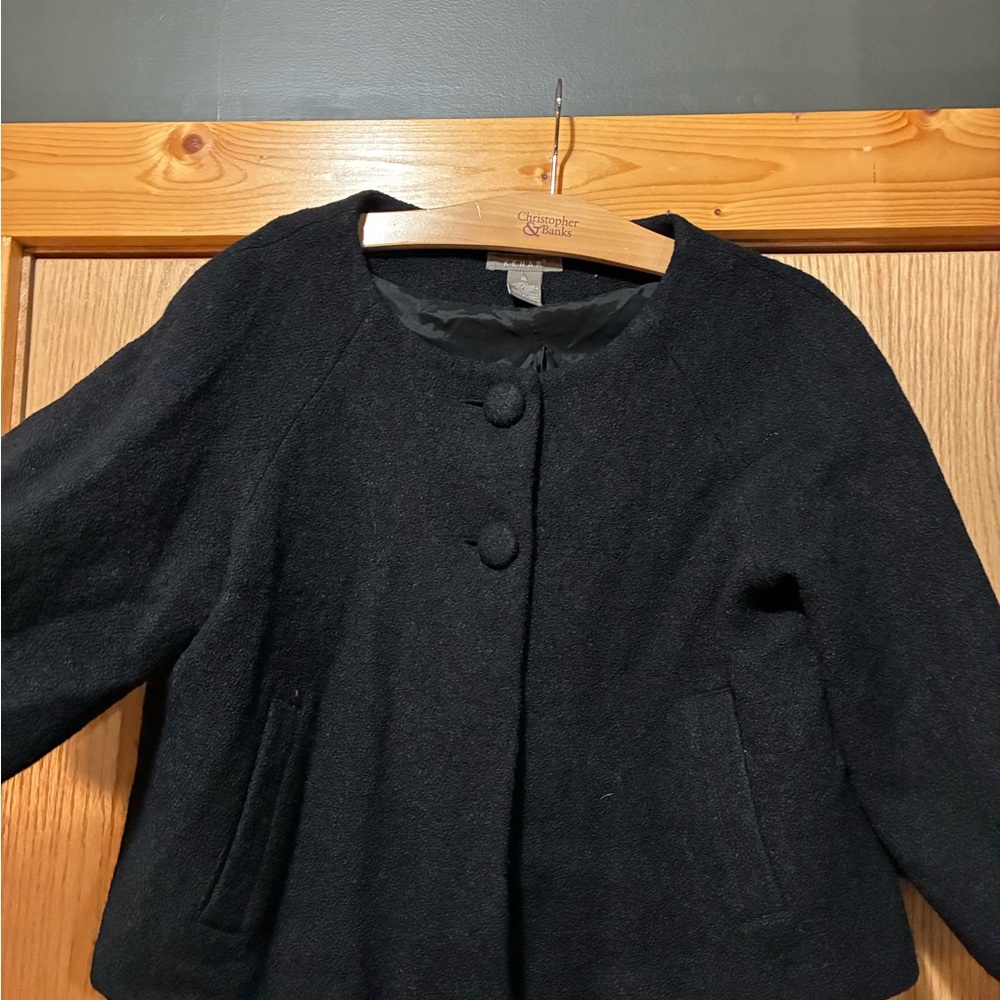 Cropped Vintage Inspired Black Blazer